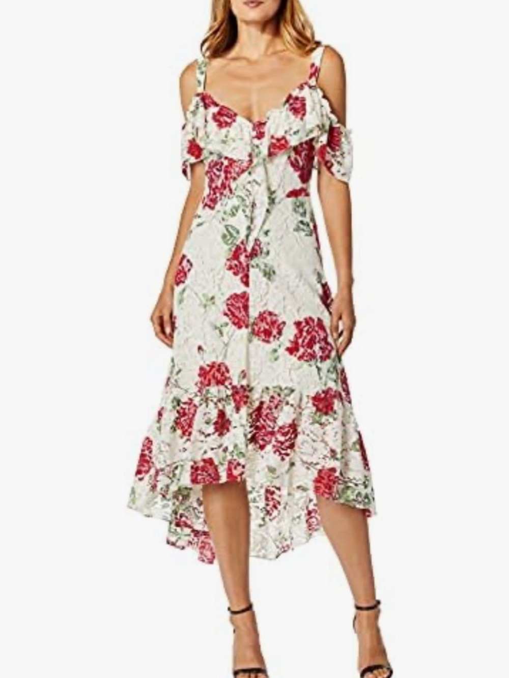 BCBGMaxAzria La Rosa Floral Lace Dress